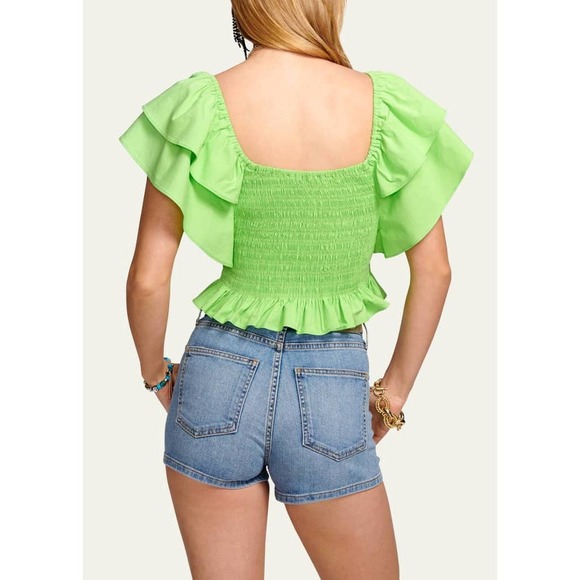 Ramy Brook Yolanda Blouse in Green Size S - Picture 2 of 11